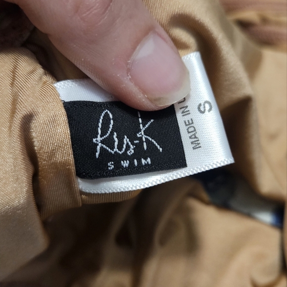 RIS-K SWIMWEAR Sol One Piece High Cut One Piece Swimsuit In Sheen Pampas.S NWT - Picture 8 of 13